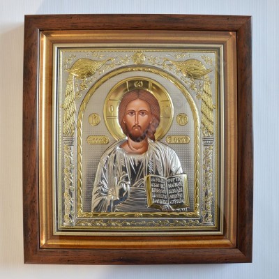 PAN JEZUS PANTOKRATOR - ikona w ramce za szkłem 38.5 x 42 cm - 89235