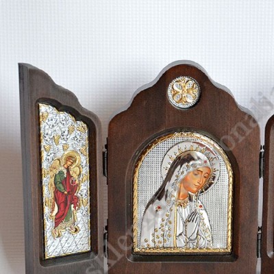 MATKA BOŻA FATIMSKA - drewniany tryptyk - 86013