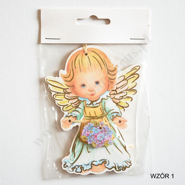 ZAWIESZKA ANIOŁEK - wys. 11.3 cm - mix wzorów - 4512