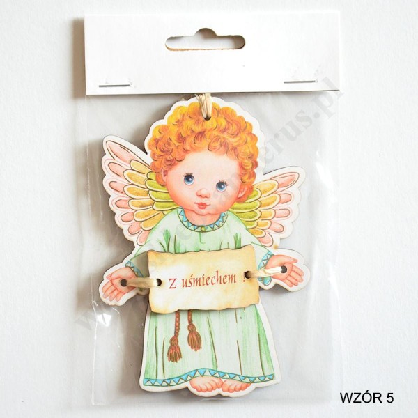 ZAWIESZKA ANIOŁEK - wys. 11.3 cm - mix wzorów - 4512