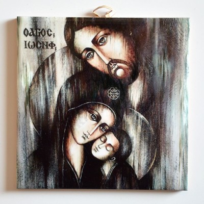 ŚWIĘTA RODZINA - obrazek na ceramice 15 x 15 cm - 58957