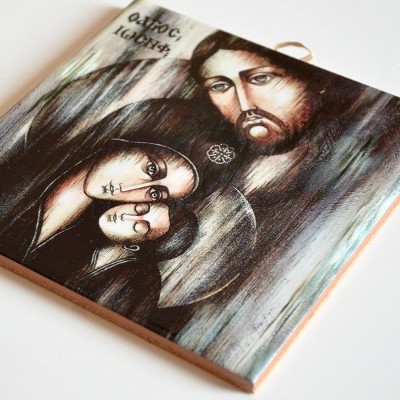 ŚWIĘTA RODZINA - obrazek na ceramice 15 x 15 cm - 58957