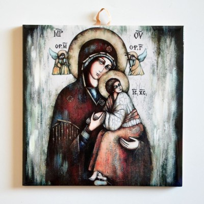 MATKA BOŻA Z DZIECIĄTKIEM - obrazek na ceramice 15 x 15 cm - 58969
