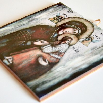 MATKA BOŻA Z DZIECIĄTKIEM - obrazek na ceramice 15 x 15 cm - 58969
