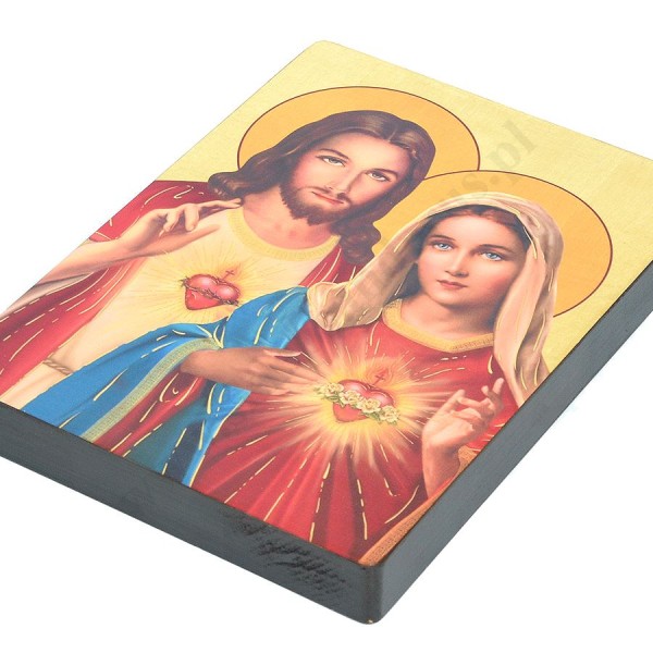 SERCE JEZUSA I SERCE MATKI BOŻEJ - ikona 17 x 23 cm - 51529