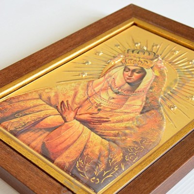 MATKA BOŻA OSTROBRAMSKA - ceramika żywiczna w ramie 21.4 x 28.2 cm - 11141
