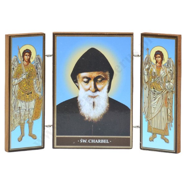 ŚWIĘTY CHARBEL - tryptyk - 12.5 x 8.4 cm - 89653