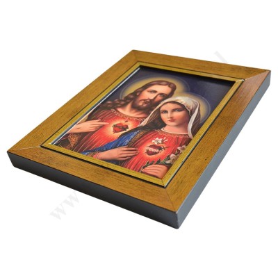 SERCE PANA JEZUSA I MATKI BOŻEJ - obraz 17.7 x 21.8 cm - 74379