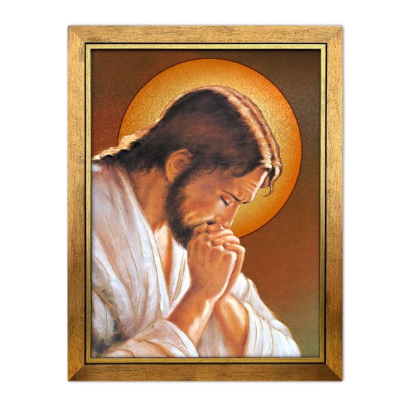 PAN JEZUS MODLĄCY SIĘ - obraz 22.5 x 28.5 cm - 74386