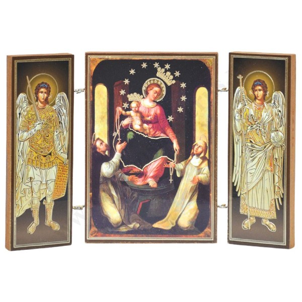 MATKA BOŻA POMPEJAŃSKA - tryptyk - 12.5 x 8.4 cm - 10705