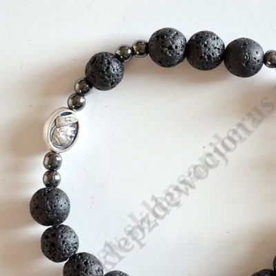 DZIESIĄTEK RÓŻAŃCA LAWA WULKANICZNA - bransoletka - 66798